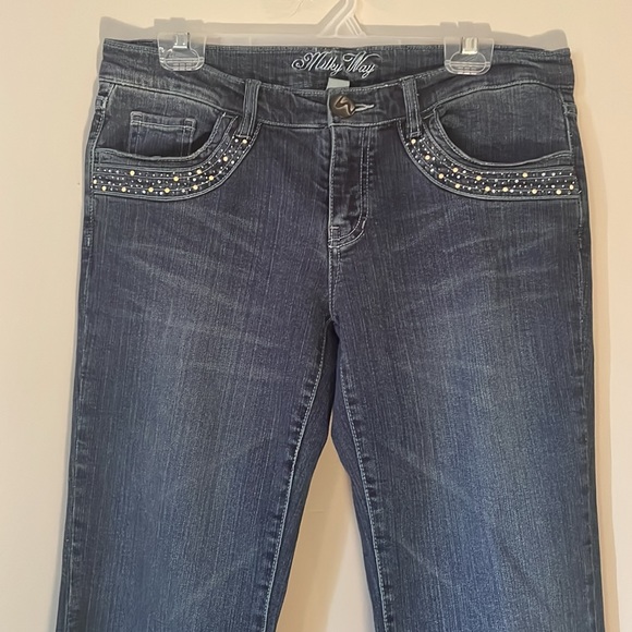 Milky Way Bedazzled/Gemstones/Rhinestones Jeans ✨ Y2K Flare Wide leg - Picture 7 of 7